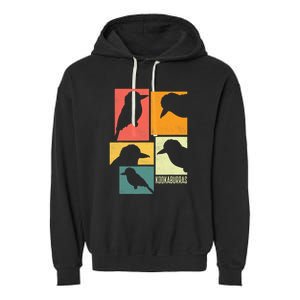 Kookaburra Birder Birdwatcher Ornithology Birds Silhouettes Garment-Dyed Fleece Hoodie