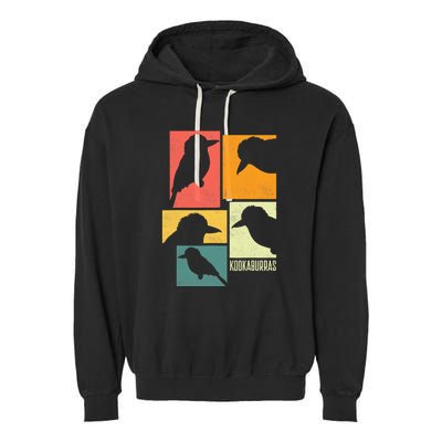 Kookaburra Birder Birdwatcher Ornithology Birds Silhouettes Garment-Dyed Fleece Hoodie