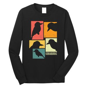 Kookaburra Birder Birdwatcher Ornithology Birds Silhouettes Long Sleeve Shirt