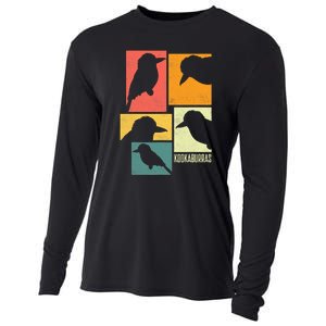 Kookaburra Birder Birdwatcher Ornithology Birds Silhouettes Cooling Performance Long Sleeve Crew