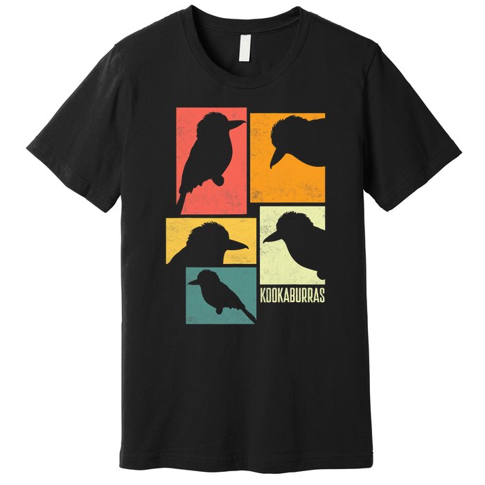 Kookaburra Birder Birdwatcher Ornithology Birds Silhouettes Premium T-Shirt