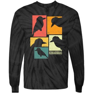 Kookaburra Birder Birdwatcher Ornithology Birds Silhouettes Tie-Dye Long Sleeve Shirt