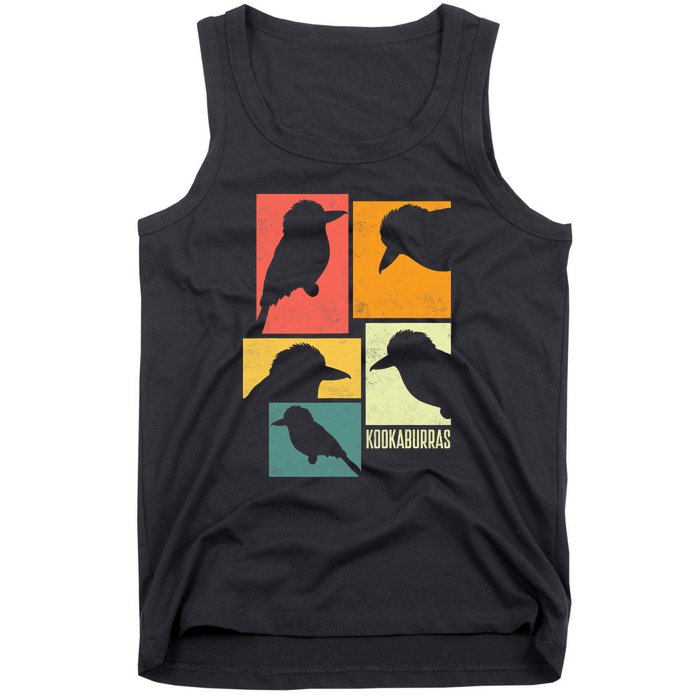 Kookaburra Birder Birdwatcher Ornithology Birds Silhouettes Tank Top