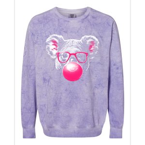 Koala Bear Blowing Bubblegum Colorblast Crewneck Sweatshirt