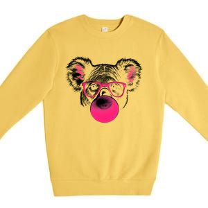 Koala Bear Blowing Bubblegum Premium Crewneck Sweatshirt