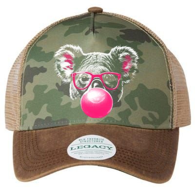 Koala Bear Blowing Bubblegum Legacy Tie Dye Trucker Hat