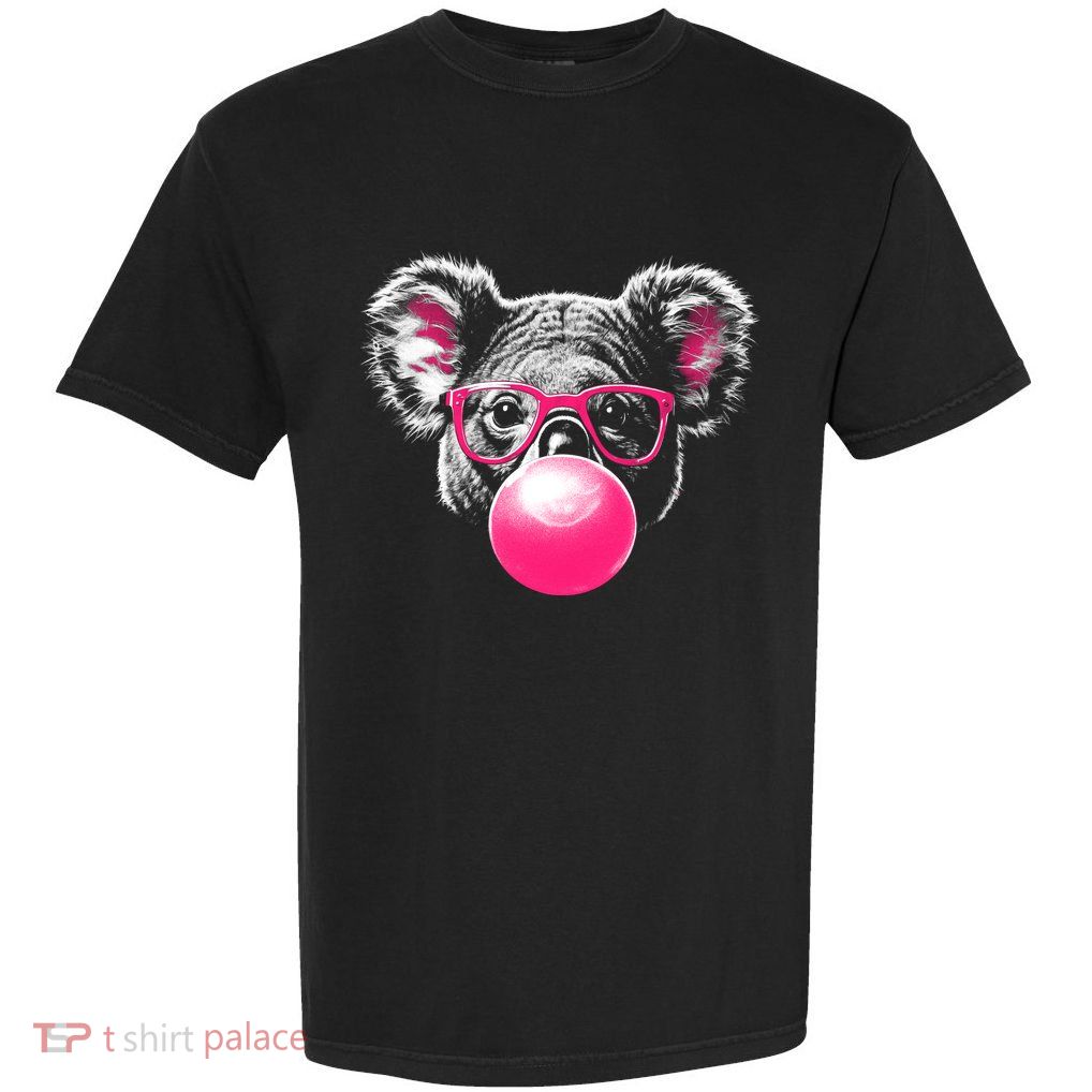 Koala Bear Blowing Bubblegum Garment-Dyed Heavyweight T-Shirt