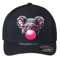 Koala Bear Blowing Bubblegum Flexfit Unipanel Trucker Cap