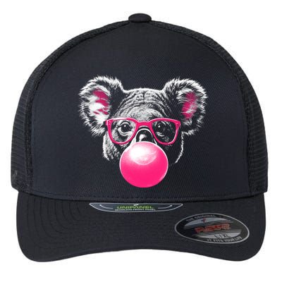 Koala Bear Blowing Bubblegum Flexfit Unipanel Trucker Cap