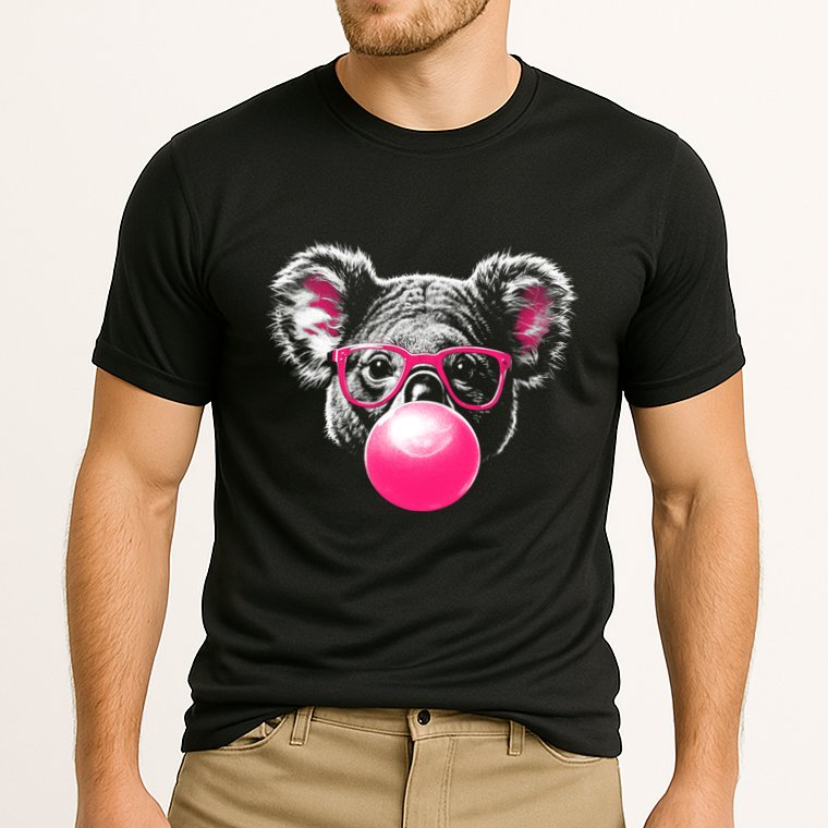 Koala Bear Blowing Bubblegum Cooling Performance Crew T-Shirt