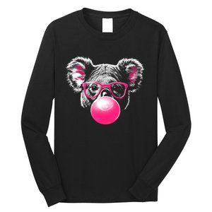 Koala Bear Blowing Bubblegum Long Sleeve Shirt