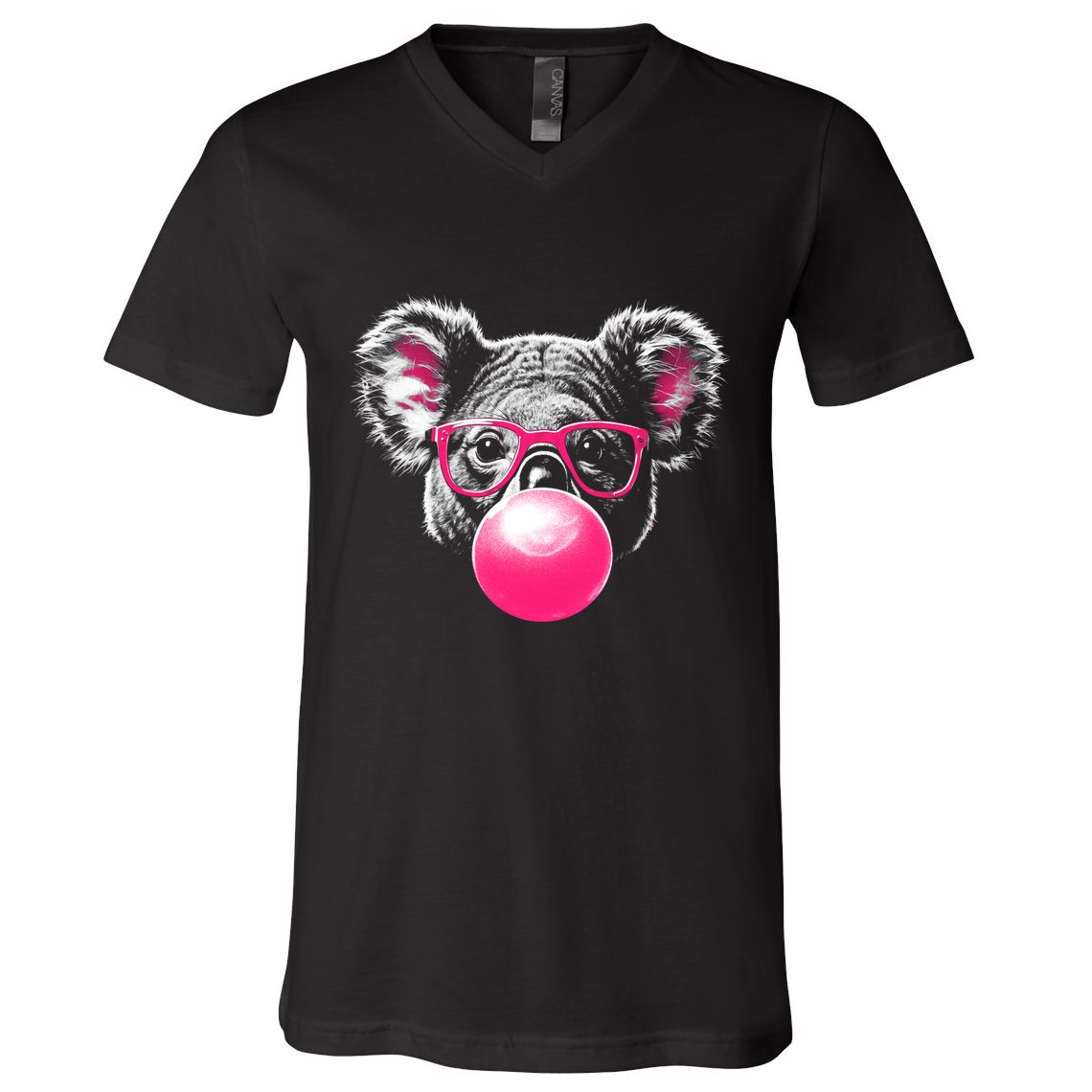 Koala Bear Blowing Bubblegum V-Neck T-Shirt