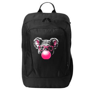 Koala Bear Blowing Bubblegum City Backpack