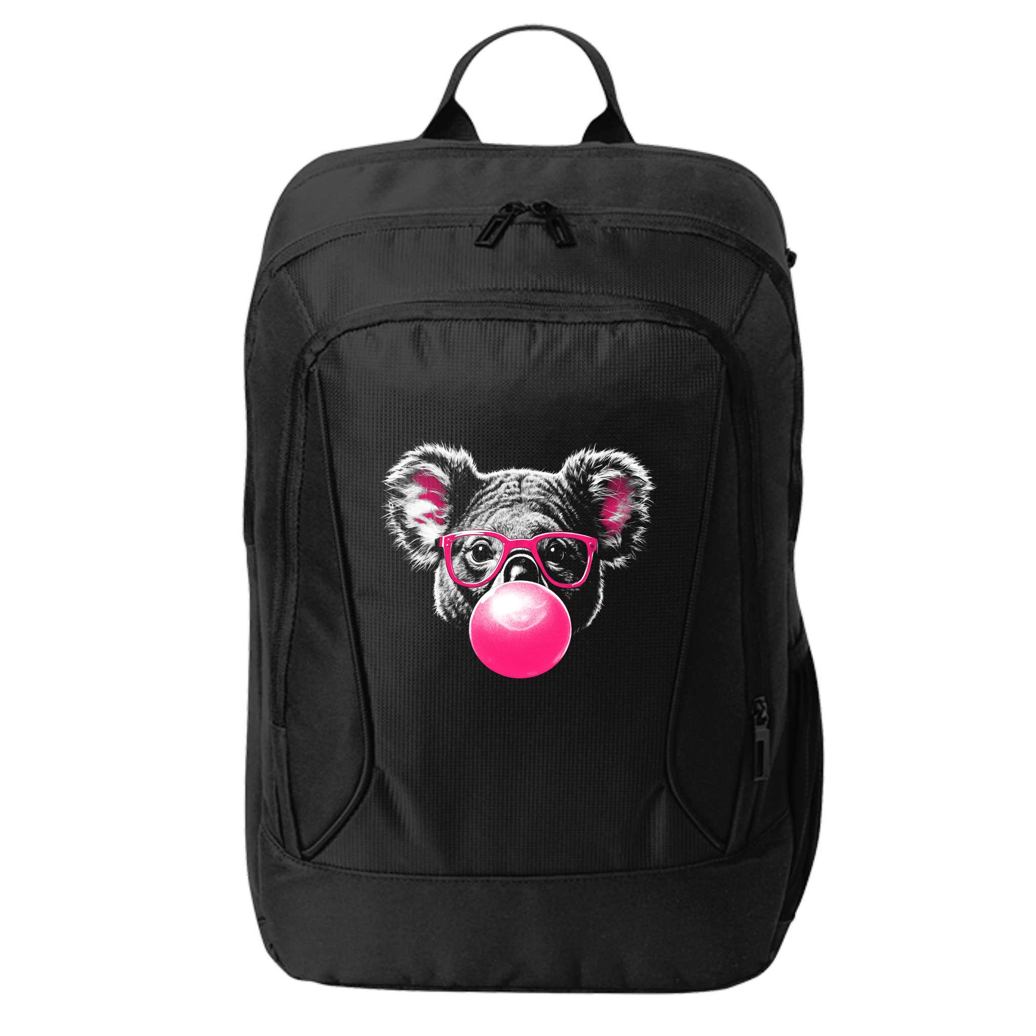 Koala Bear Blowing Bubblegum City Backpack