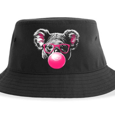 Koala Bear Blowing Bubblegum Sustainable Bucket Hat