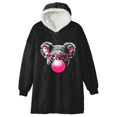 Koala Bear Blowing Bubblegum Hooded Wearable Blanket