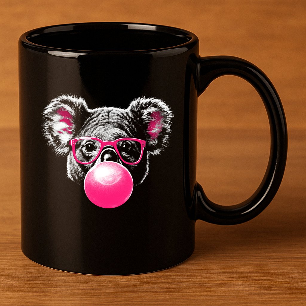 Koala Bear Blowing Bubblegum 11oz C Handle Ceramic Mug