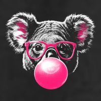 Koala Bear Blowing Bubblegum Beanie