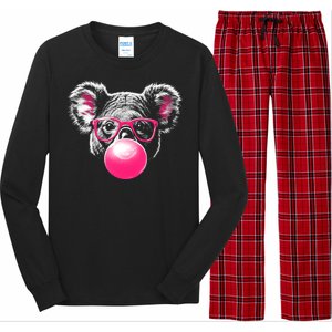 Koala Bear Blowing Bubblegum Long Sleeve Pajama Set