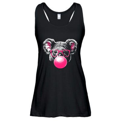 Koala Bear Blowing Bubblegum Ladies Essential Flowy Tank