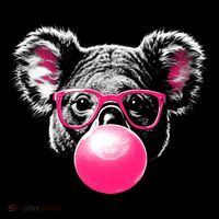 Koala Bear Blowing Bubblegum Flatbill Hat