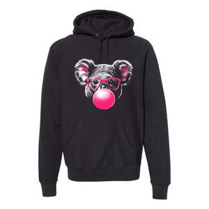 Koala Bear Blowing Bubblegum Premium Hoodie