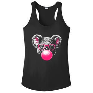 Koala Bear Blowing Bubblegum Ladies PosiCharge Competitor Racerback Tank