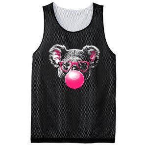 Koala Bear Blowing Bubblegum Mesh Reversible Basketball Jersey Tank