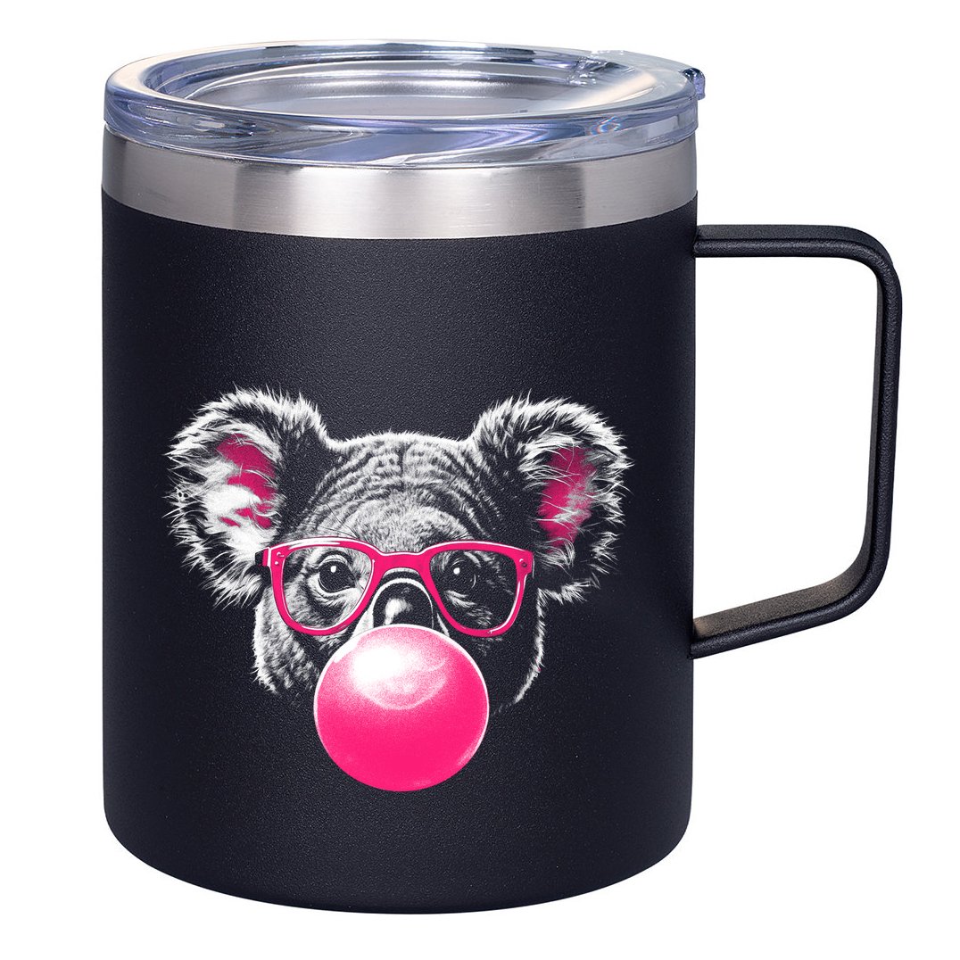 Koala Bear Blowing Bubblegum 12oz Stainless Steel Coffee Mug