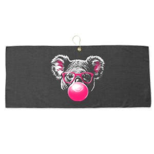 Koala Bear Blowing Bubblegum Large Microfiber Waffle Golf Towel