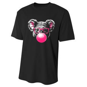 Koala Bear Blowing Bubblegum Performance Sprint T-Shirt