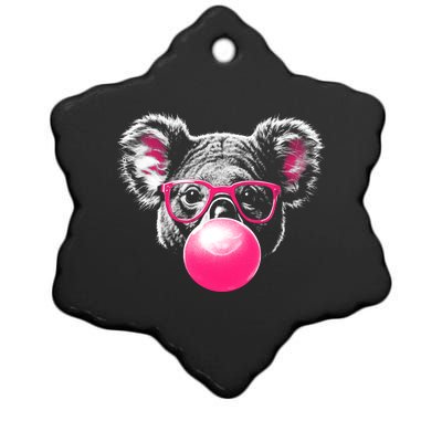 Koala Bear Blowing Bubblegum Ceramic Star Ornament