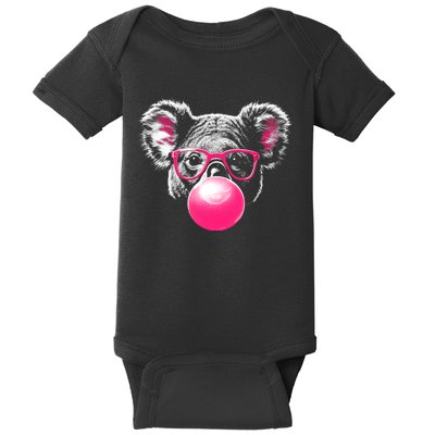 Koala Bear Blowing Bubblegum Baby Bodysuit