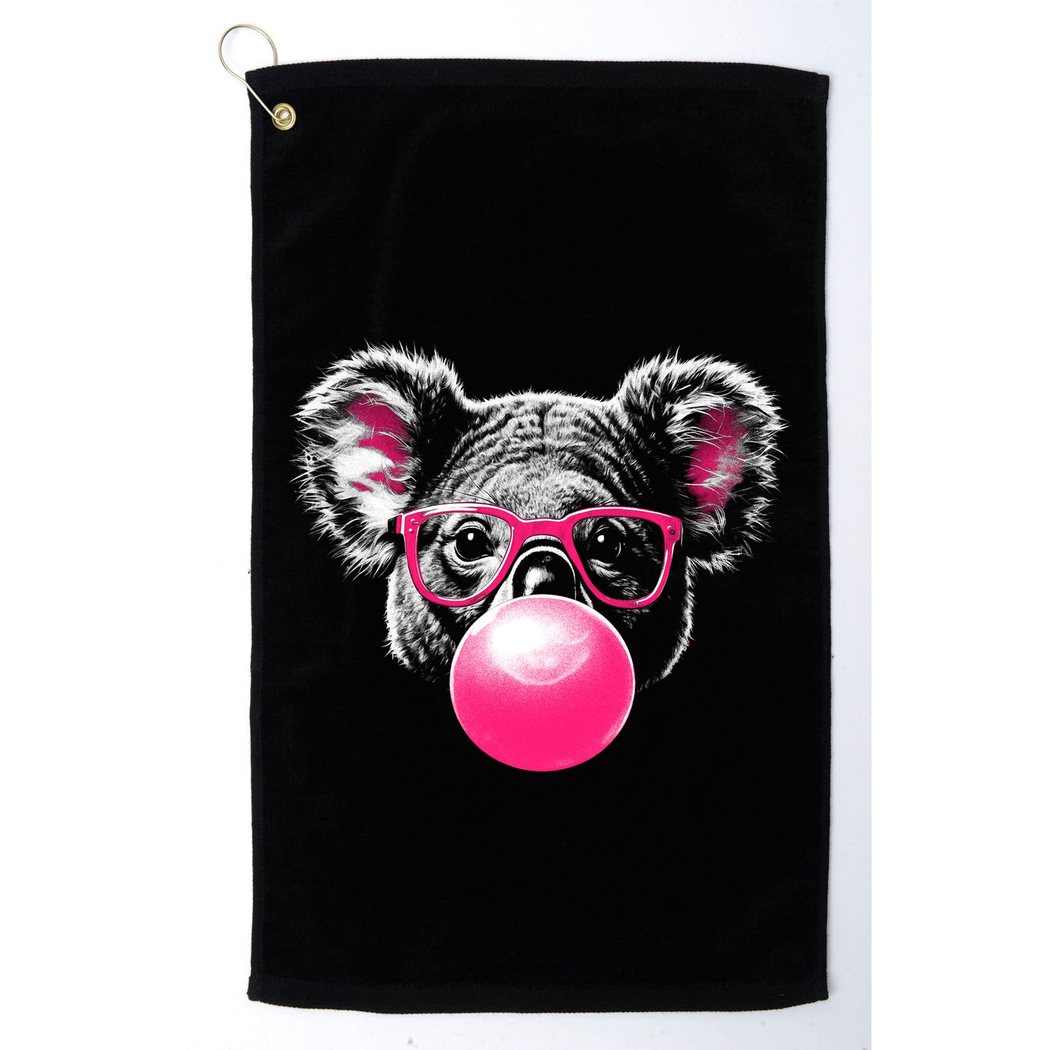 Koala Bear Blowing Bubblegum Golf Towel
