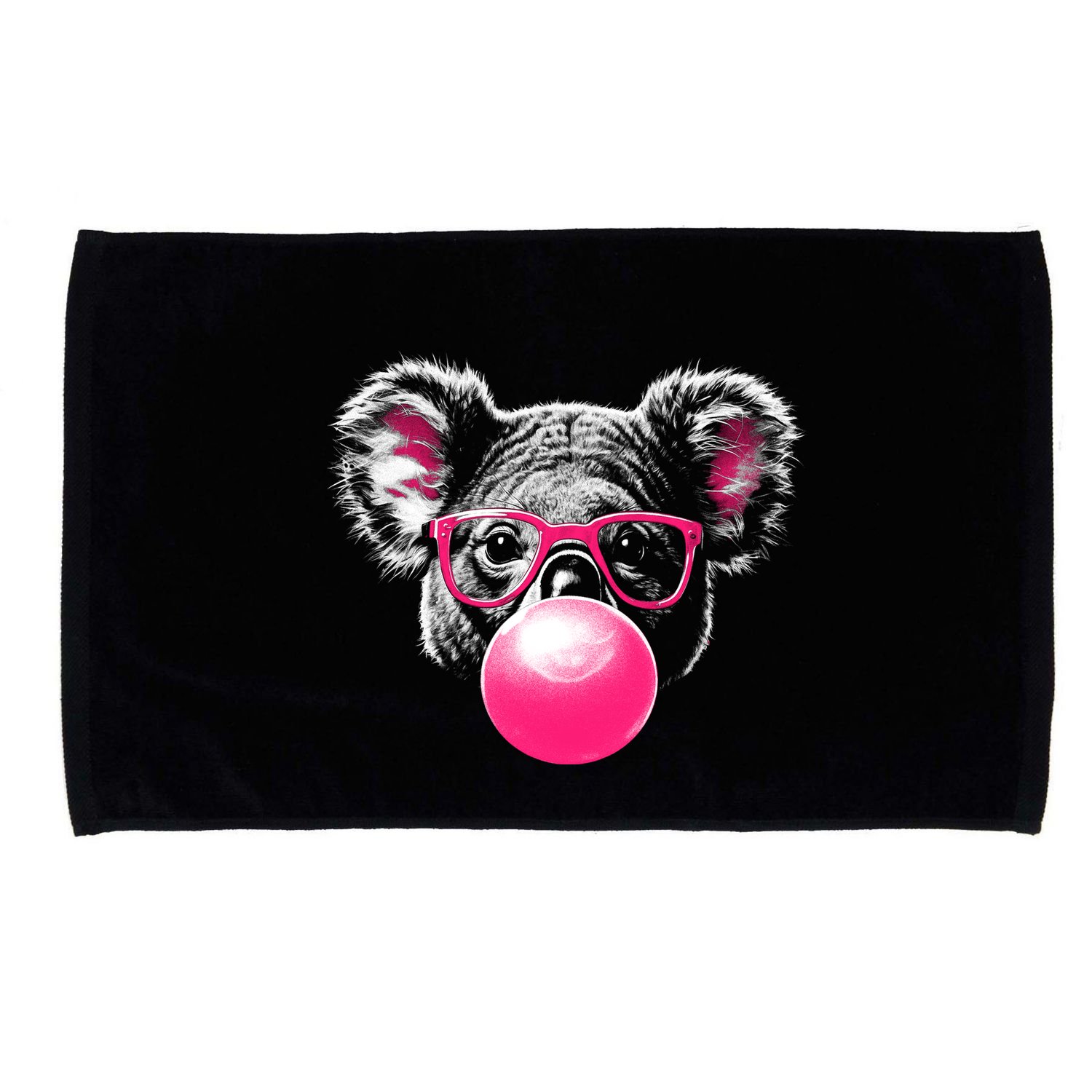 Koala Bear Blowing Bubblegum Microfiber Hand Towel