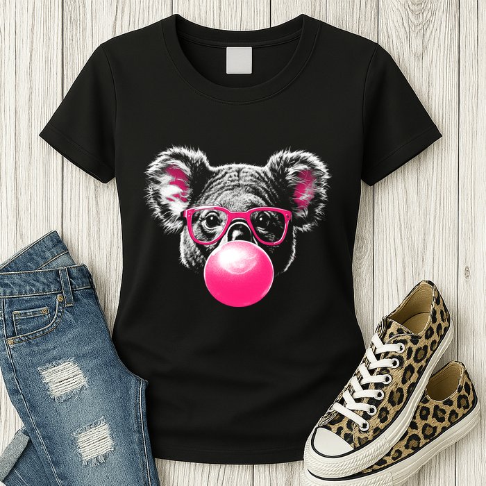 Koala Bear Blowing Bubblegum Womens T-Shirt