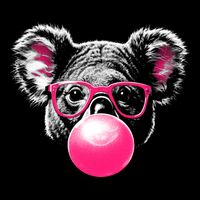 Koala Bear Blowing Bubblegum Womens T-Shirt