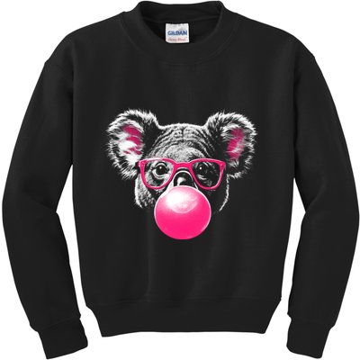Koala Bear Blowing Bubblegum Kids Sweatshirt