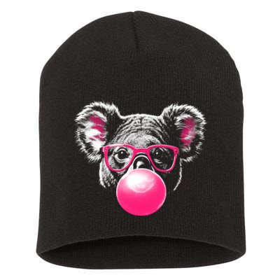 Koala Bear Blowing Bubblegum Short Acrylic Beanie