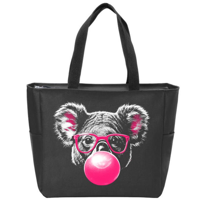 Koala Bear Blowing Bubblegum Zip Tote Bag