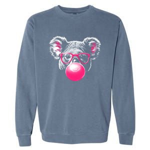 Koala Bear Blowing Bubblegum Garment-Dyed Sweatshirt