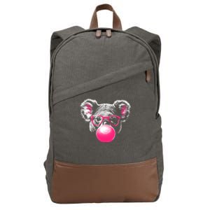 Koala Bear Blowing Bubblegum Cotton Canvas Backpack