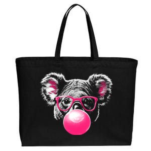 Koala Bear Blowing Bubblegum Cotton Canvas Jumbo Tote