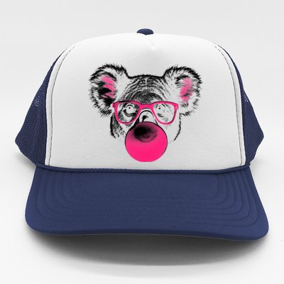 Koala Bear Blowing Bubblegum Trucker Hat