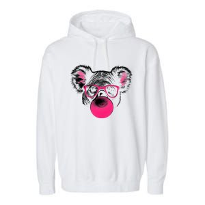 Koala Bear Blowing Bubblegum Garment-Dyed Fleece Hoodie