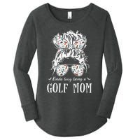 Kinda Busy Being A Golf Mom Messy Hair In Bun Women's Perfect Tri Tunic Long Sleeve Shirt