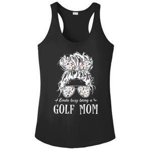 Kinda Busy Being A Golf Mom Messy Hair In Bun Ladies PosiCharge Competitor Racerback Tank