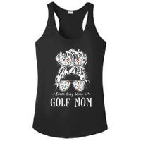 Kinda Busy Being A Golf Mom Messy Hair In Bun Ladies PosiCharge Competitor Racerback Tank