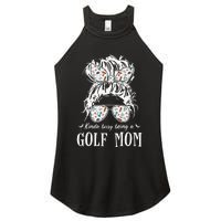 Kinda Busy Being A Golf Mom Messy Hair In Bun Women's Perfect Tri Rocker Tank