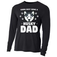 Kinda Busy Being A Husky Dad Siberian Huskies Cooling Performance Long Sleeve Crew